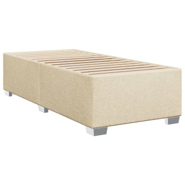 vidaXL Κρεβάτι Boxspring με Στρώμα Κρεμ 80 x 200 εκ. Υφασμάτινο
