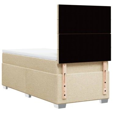 vidaXL Κρεβάτι Boxspring με Στρώμα Κρεμ 80 x 200 εκ. Υφασμάτινο