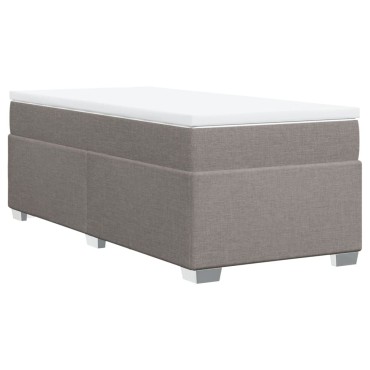 vidaXL Κρεβάτι Boxspring με Στρώμα Taupe 90x190 εκ.Υφασμάτινο