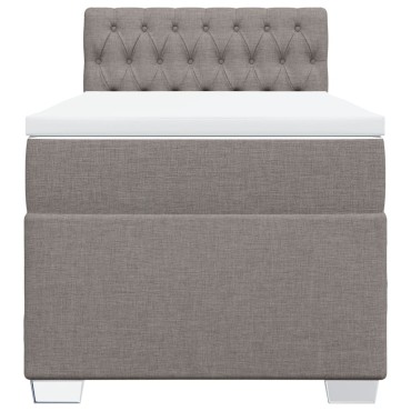vidaXL Κρεβάτι Boxspring με Στρώμα Taupe 90x190 εκ.Υφασμάτινο