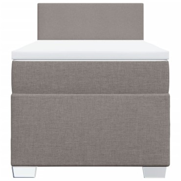 vidaXL Κρεβάτι Boxspring με Στρώμα Taupe 90x190 εκ.Υφασμάτινο