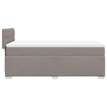 vidaXL Κρεβάτι Boxspring με Στρώμα Taupe 90x190 εκ.Υφασμάτινο