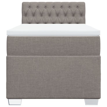 vidaXL Κρεβάτι Boxspring με Στρώμα Taupe 90x190 εκ.Υφασμάτινο