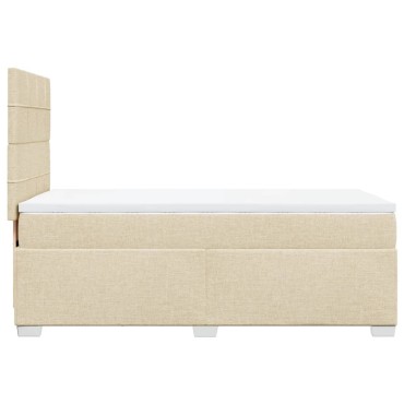 vidaXL Κρεβάτι Boxspring με Στρώμα Κρεμ 80 x 200 εκ. Υφασμάτινο