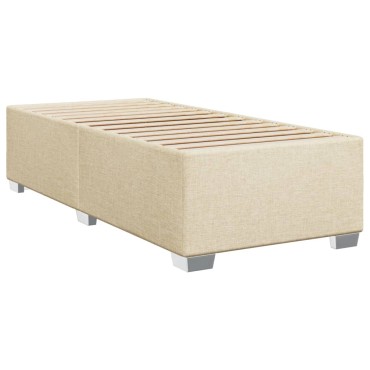 vidaXL Κρεβάτι Boxspring με Στρώμα Κρεμ 80 x 200 εκ. Υφασμάτινο