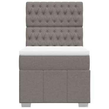 vidaXL Κρεβάτι Boxspring με Στρώμα Taupe 80x200 εκ. Υφασμάτινο