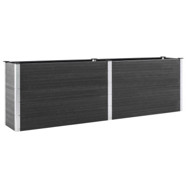 vidaXL Ζαρντινιέρα Υπερυψωμένη Γκρι 200 x 100 x 91 εκ. από WPC