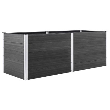vidaXL Ζαρντινιέρα Υπερυψωμένη Γκρι 250 x 50 x 91 εκ. από WPC