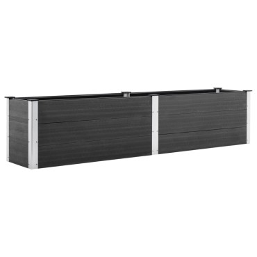vidaXL Ζαρντινιέρα Υπερυψωμένη Γκρι 250 x 50 x 54 εκ. από WPC