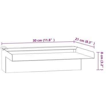 vidaXL Σιντριβάνι Καταρράκτης Πισίνας με RGB LED 30 εκ Ανοξειδ. Ατσάλι