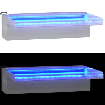 vidaXL Σιντριβάνι Καταρράκτης Πισίνας με RGB LED 30 εκ Ανοξειδ. Ατσάλι