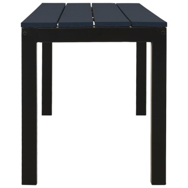 vidaXL Παγκάκι Κήπου Μαύρο από Ατσάλι / WPC 110x39x45cm 1 τεμ.