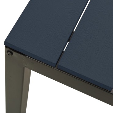 vidaXL Παγκάκι Κήπου Μαύρο από Ατσάλι / WPC 110x39x45cm 1 τεμ.