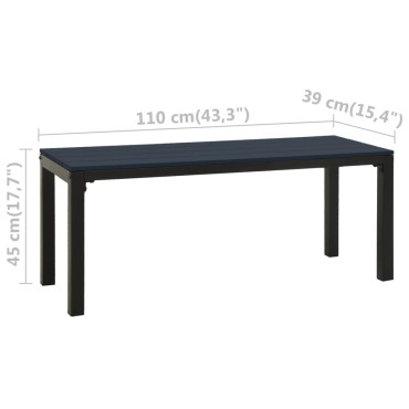 vidaXL Παγκάκι Κήπου Μαύρο από Ατσάλι / WPC 110x39x45cm 1 τεμ.