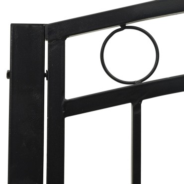 vidaXL Παγκάκι Κήπου με Τραπέζι Μαύρο Ατσάλινο 120x51x60cm 1 τεμ.