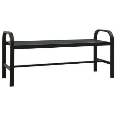 vidaXL Παγκάκι Κήπου Μαύρο από Ατσάλι / WPC 124,5x40,5x56,5cm 1 τεμ.