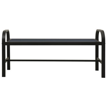 vidaXL Παγκάκι Κήπου Μαύρο από Ατσάλι / WPC 124,5x40,5x56,5cm 1 τεμ.