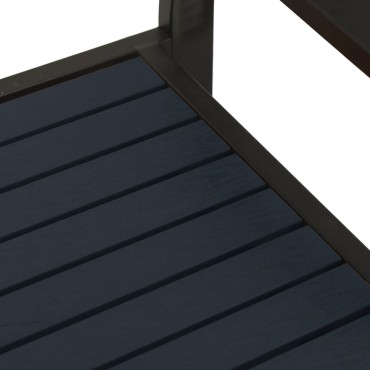 vidaXL Παγκάκι Κήπου Μαύρο από Ατσάλι / WPC 124,5x40,5x56,5cm 1 τεμ.