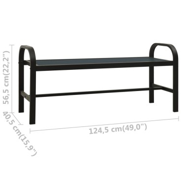 vidaXL Παγκάκι Κήπου Μαύρο από Ατσάλι / WPC 124,5x40,5x56,5cm 1 τεμ.