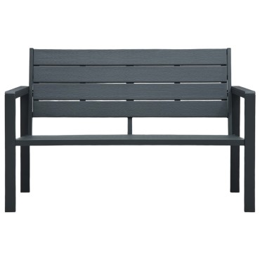 vidaXL Παγκάκι Κήπου Γκρι με Όψη Ξύλου από HDPE 120x64x78cm 1 τεμ.