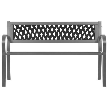 vidaXL Παγκάκι Κήπου Μαύρο Ατσάλινο 120x51x76cm 1 τεμ.