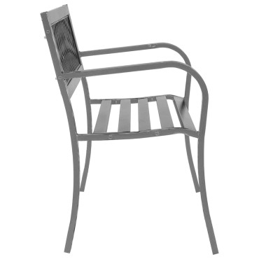 vidaXL Παγκάκι Κήπου Μαύρο Ατσάλινο 120x51x76cm 1 τεμ.