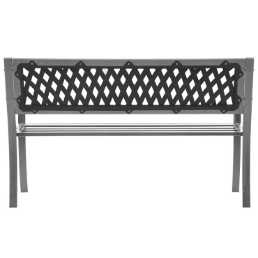 vidaXL Παγκάκι Κήπου Μαύρο Ατσάλινο 120x51x76cm 1 τεμ.