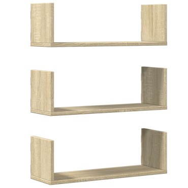 vidaXL Ραφιέρες Τοίχου 3 τεμ. Sonoma Δρυς 58x18x18cm από Επεξ. Ξύλο