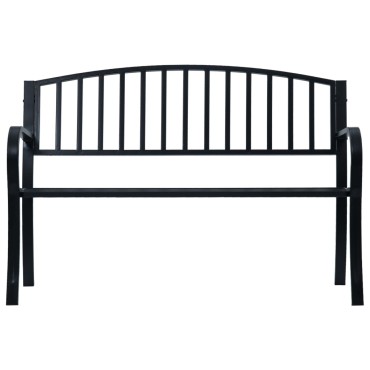 vidaXL Παγκάκι Κήπου Μαύρο Ατσάλινο 120x51x60cm 1 τεμ.