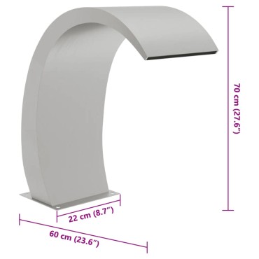 vidaXL Σιντριβάνι Πισίνας με LED 22x60x70 εκ. Ανοξείδωτο Ατσάλι 304