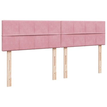 vidaXL Οθωμανικό κρεβάτι με στρώματα ροζ 180x200cm Velvet