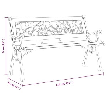 vidaXL Παγκάκι Κήπου από Μασίφ Ξύλο Ελάτης 116x53x74cm 1 τεμ.