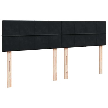 vidaXL Οθωμανικό κρεβάτι με στρώματα Μαύρο 180x200cm Velvet