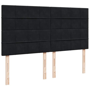 vidaXL Οθωμανικό κρεβάτι με στρώματα Μαύρο 180x200cm Velvet