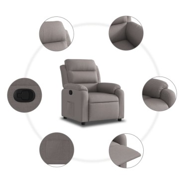 vidaXL Πολυθρόνα Ανακλινόμενη Taupe Υφασμάτινη 75x92,5x100cm 1 τεμ.