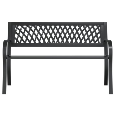 vidaXL Παγκάκι Κήπου Μαύρο Ατσάλινο 120x53x75cm 1 τεμ.