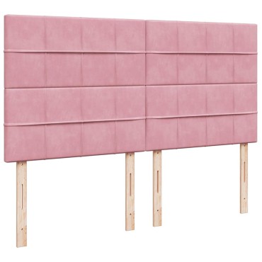 vidaXL Οθωμανικό κρεβάτι με στρώματα ροζ 180x200cm Velvet