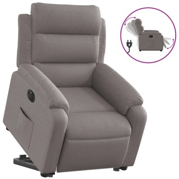 vidaXL Πολυθρόνα Ηλεκτρική Ανακλ.Taupe Υφασμάτινη 75x92,5x100cm 1 τεμ.