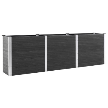 vidaXL Ζαρντινιέρα Υπερυψωμένη Γκρι 300 x 100 x 91 εκ. από WPC