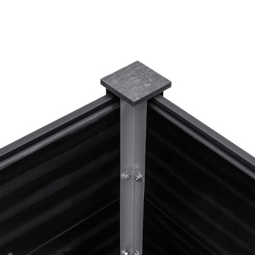vidaXL Ζαρντινιέρα Υπερυψωμένη Γκρι 300 x 100 x 91 εκ. από WPC