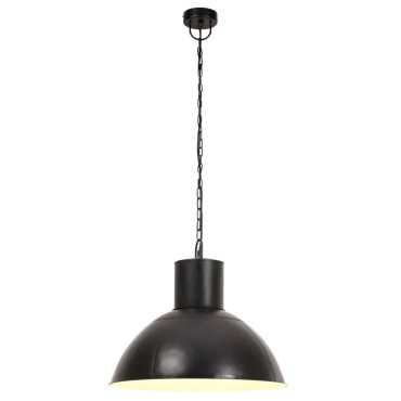 vidaXL Φωτιστικό Κρεμαστό Στρογγυλό 25 W Μαύρο 48 εκ. Ε27