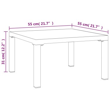 vidaXL Τραπέζάκι Κήπου Γκρι 55x55x31cm από DPC και Ατσάλι