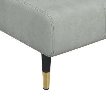 vidaXL Καναπές Κρεβάτι Γωνιακός Αν. Γκρι 275x140x70cm Βελούδινος 1 τεμ.