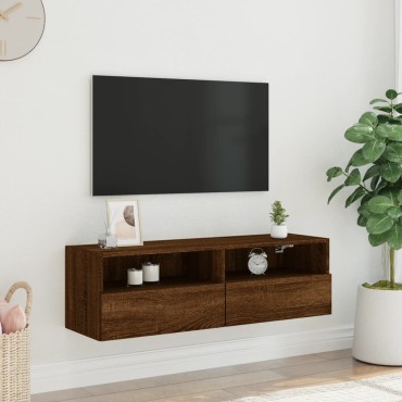 vidaXL Έπιπλο Τηλεόρασης Τοίχου Καφέ Δρυς 100x30x30cm Επεξ. Ξύλο