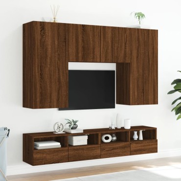 vidaXL Έπιπλο Τηλεόρασης Τοίχου Καφέ Δρυς 100x30x30cm Επεξ. Ξύλο