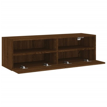 vidaXL Έπιπλο Τηλεόρασης Τοίχου Καφέ Δρυς 100x30x30cm Επεξ. Ξύλο