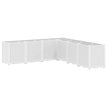 vidaXL Ζαρντινιέρα Κήπου Λευκή 160x160x53 εκ. Πολυπροπυλένιο