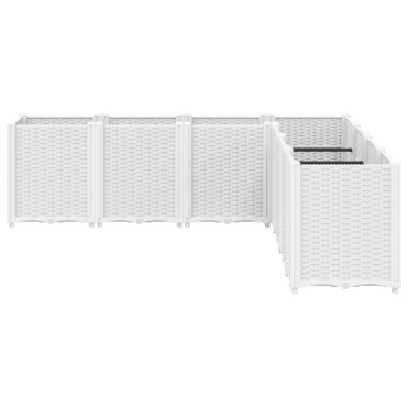 vidaXL Ζαρντινιέρα Κήπου Λευκή 160x160x53 εκ. Πολυπροπυλένιο