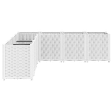 vidaXL Ζαρντινιέρα Κήπου Λευκή 160x160x53 εκ. Πολυπροπυλένιο