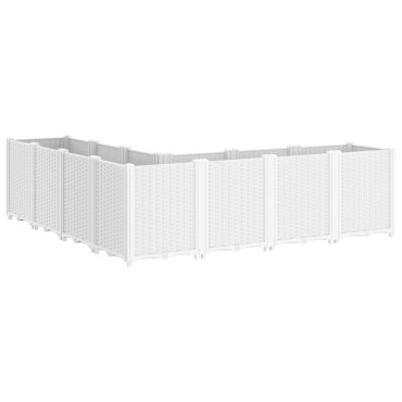 vidaXL Ζαρντινιέρα Κήπου Λευκή 160x160x53 εκ. Πολυπροπυλένιο